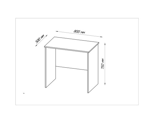Кастор стол письменный 80х50 белый