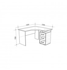 Стол компьютерный Лайт-2 1200 угловой