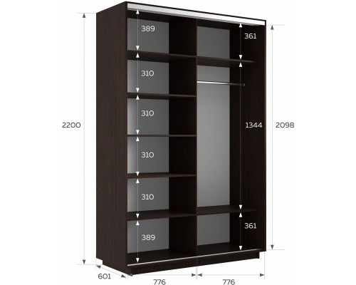 Шкаф-купе Экспресс 160х60х220 Венге