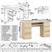 Комод Мори на шесть ящиков МК1200.6 и Стол компьютерный 2-х тумбовый Мори МС-2 дуб сонома