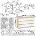 Широкий комод шесть ящиков Мори МК1200.6 дуб сонома/белый